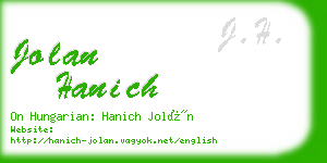 jolan hanich business card